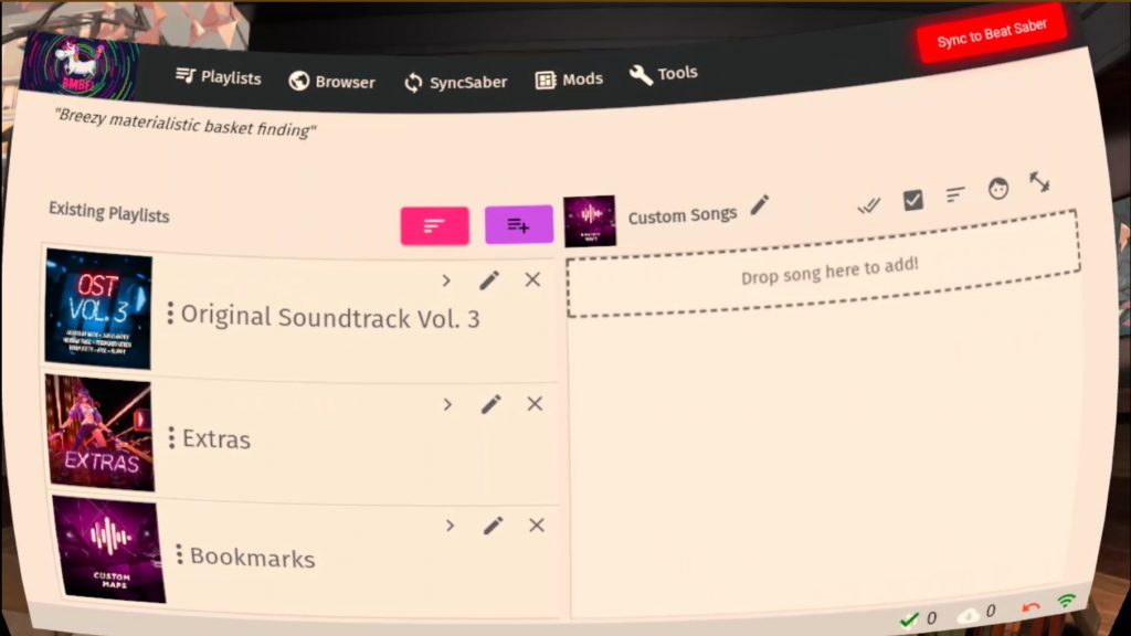 Beat Saber Custom Songs Oculus Quest Side Quest