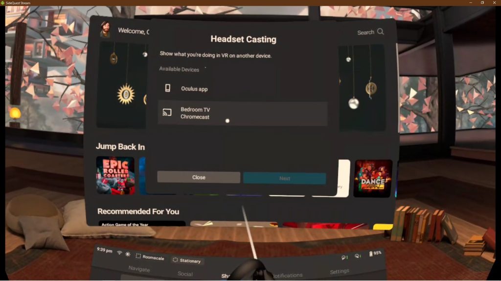 oculus quest pc streaming