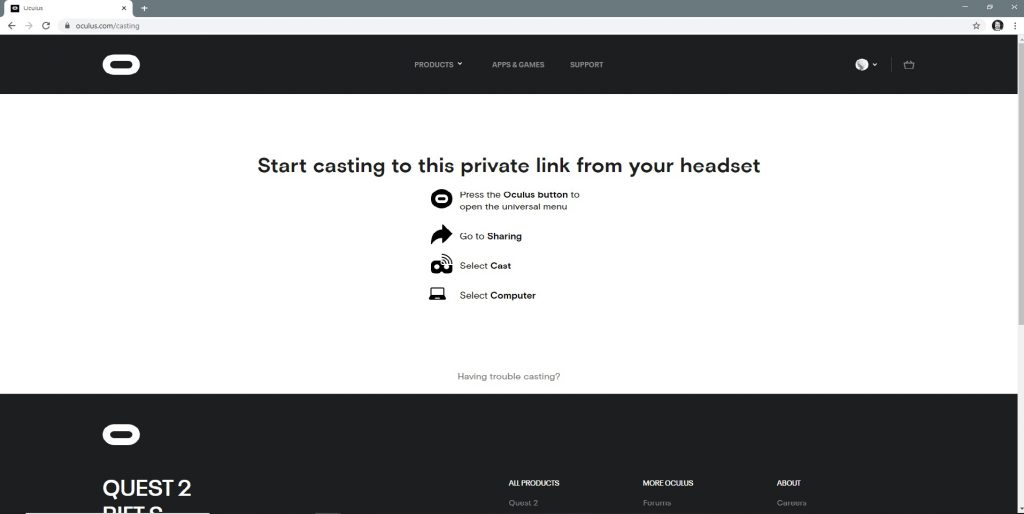 how to cast on oculus quest 2